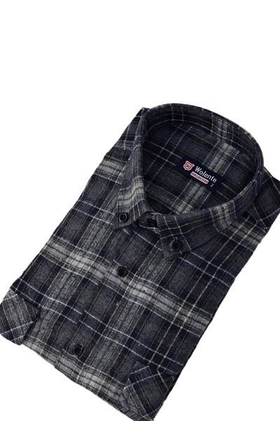 wolente Men's Cotton Winter Double Pocket Flap Shirt BGL-ST03165