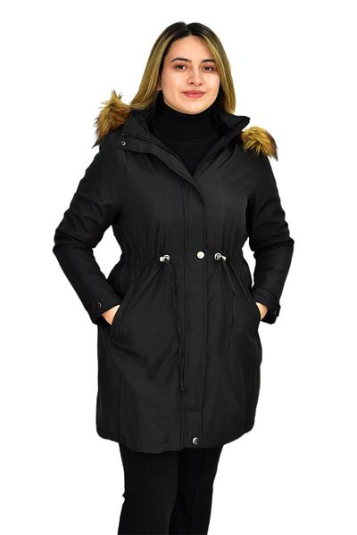 Woow Palton Bondid cu glugă pentru femei BR-3035 BGL-ST03287