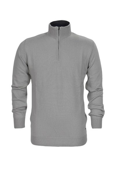 Raymons Men's Sports Straight Zip Collar Sweater R22949 BGL-ST03181