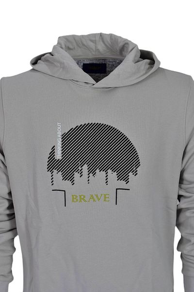 Raymons Men's Hooded Printed Basic Sweatshirt R2219 BGL-ST03193