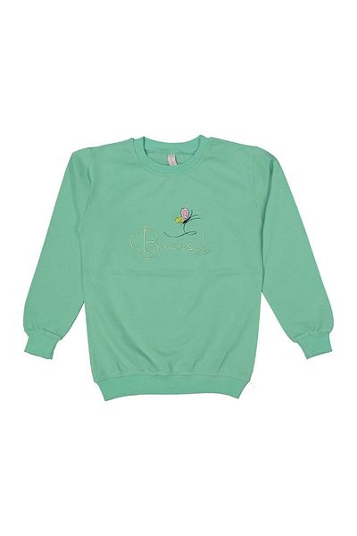 BAGLAN Момичешки суитшърт с бродерия и пеперуда BGL-ST03638