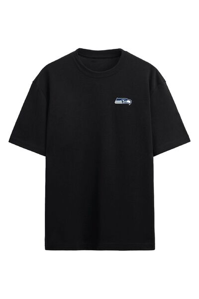 BA Sportswear تي شيرت NFL سياتل سي هوكس لكرة القدم الأمريكية مقاس كبير