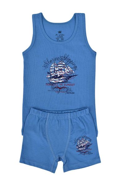 BAGLAN Boy's Sailing Printed Athlete Boxer Suit 6041 BGL-ST03473