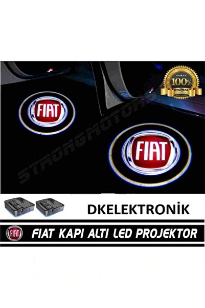 DKELEKTRONİK Fiat Araçlar İçin Pilli Yapıştırmalı Kapı Altı Led Hayalet Logo
