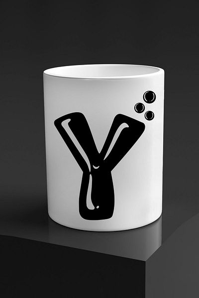 Bytwo Double Coffee Cup with Letter Y without Handle - 300 ml. - Water glass -