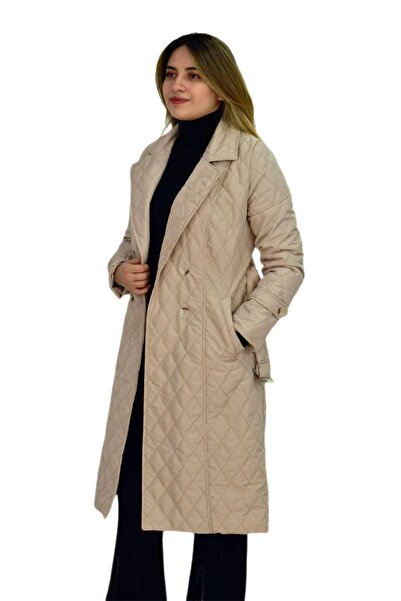 ressam Women's Quilted Diamond Stitched Coat K3140 BGL-ST03290