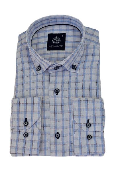 ADVANTE Men's Classic Long Sleeve Plaid Shirt BGL-ST03509