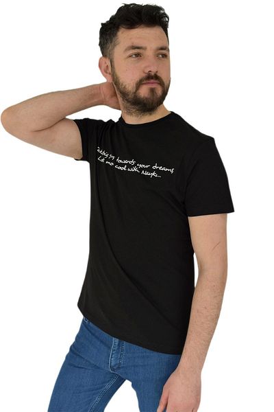 DYNAMO Ανδρικό μπλουζάκι με στάμπα με λαιμόκοψη 2377 Bgl-st02821