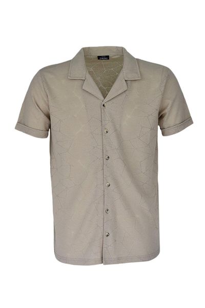 DYNAMO Men's Apache Collar Short Sleeve T-shirt 9939 BGL-ST03745