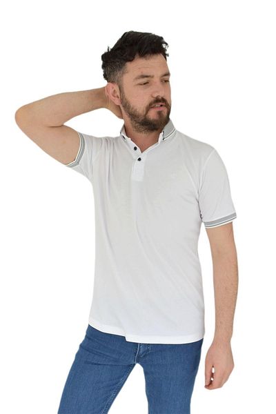 naykı Ανδρικό μπλουζάκι με γιακά πόλο μεγάλου μεγέθους Kagi 2355 Bgl-st02819