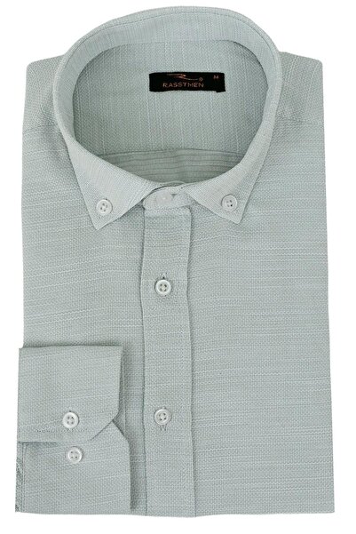 rasstmen Men's Silim Fit Honeycomb Textured Shirt Bgl-st02769