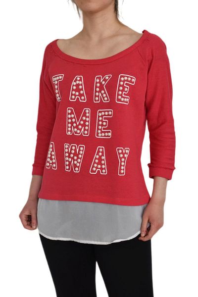 BRG JEANS Women's Bead Embroidered Boat Neck Sweatshirt Brg-37415
