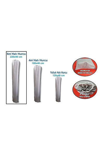 Umut Carpet Cover Carpet Storage Bag For 6 m² Carpet 220x40 cm Carpet Transport Storage Bag Gray Color