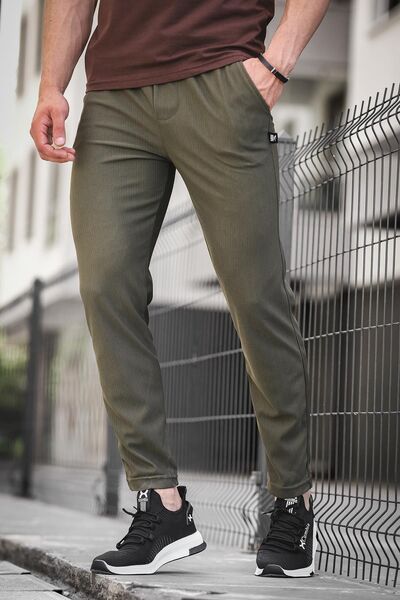 Oksit Elroy Straight Leg Ribbed Slim Fit Men's Sweatpants