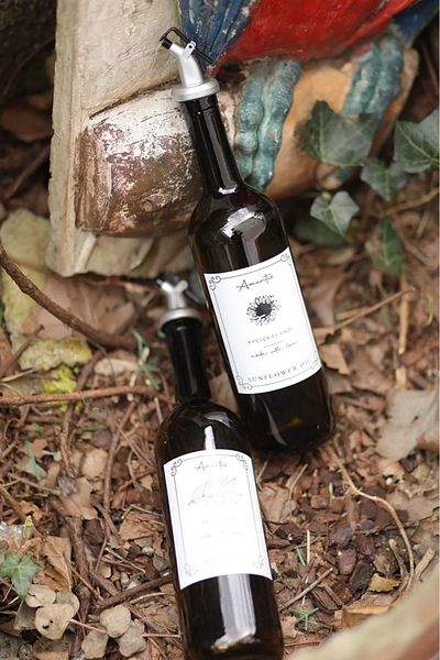 Amentes Amber 2-Piece 750 Ml Olive Oil Liquid Bottle Oil Pot 750 Ml