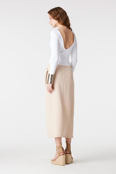 PARKhande White Low-Cut Back Sweater
