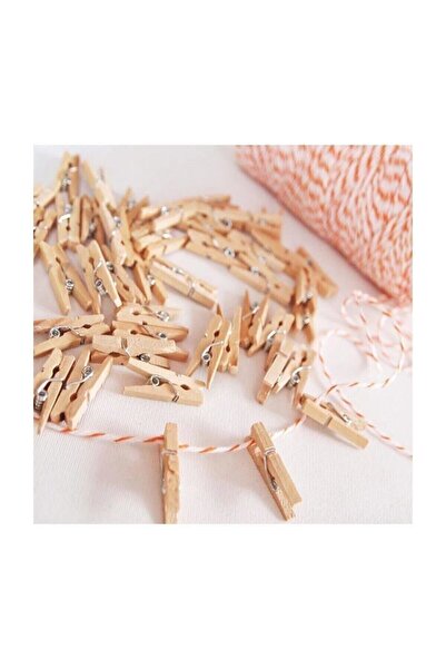 Genel Markalar Küçük Ahşap Mini Mandal Fotoğraf Not Tutucu Mandal 20 Adet -