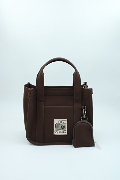 LASSO Kadın Kahverengi Organik Kanvas Kumaş El Ve Omuz Çantası