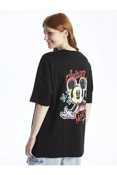 LC Waikiki XSIDE Crew Neck Mickey Mouse Printed Short Sleeve Women's T-Shirt