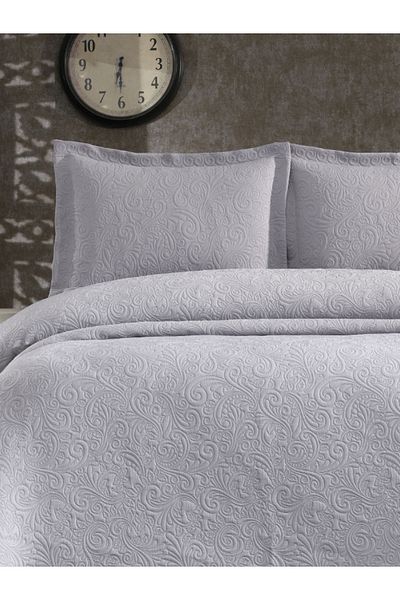 Solinas Collection مفرش سرير مزدوج رمادي من Soldi Fiori