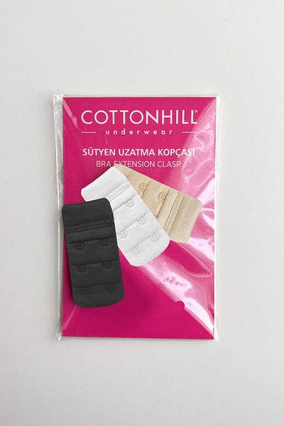 Cottonhill 3 soros női melltartó hosszabbító Agraf 2 kampóval - 3 db-os csomag