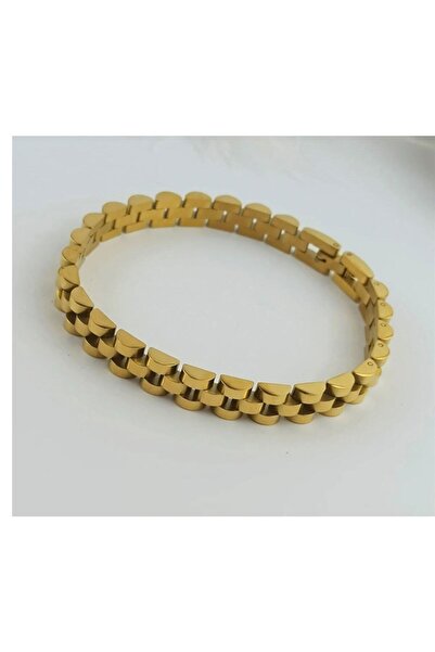 staınless steel Çelik Gold Bileklik 20cm (genişlik 0.6mm)