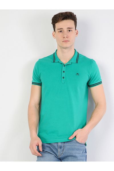 Colin's Slim Fit Polo Collar Ανδρικό κοντομάνικο πράσινο polo Cl1040747