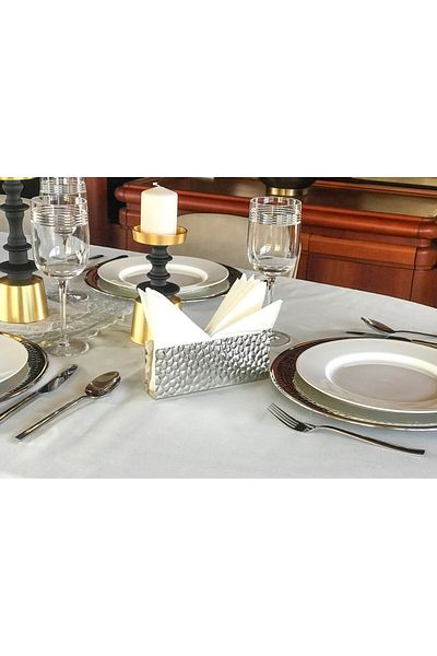 MOENA Studio Decorative Patterned Chrome Plated Napkin Holder