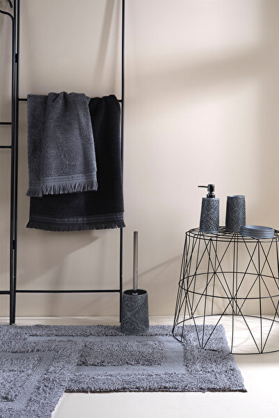 İrya Madison %100 Pamuk Banyo Paspası 2'li Gri 40x60+60x90