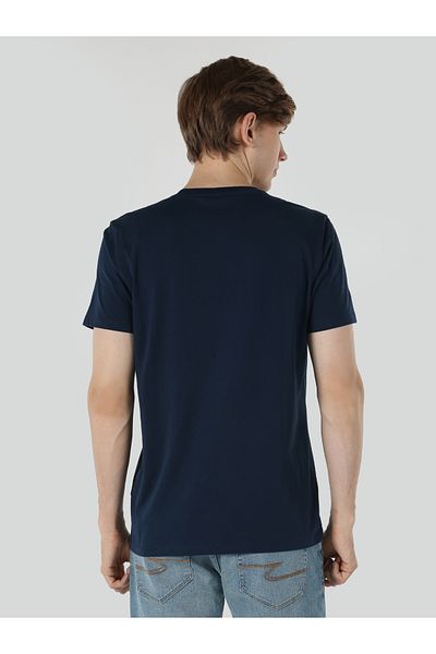 Colin's Navy Blue Regular Fit Crew Neck Men's T-Shirt - Cl 1057737