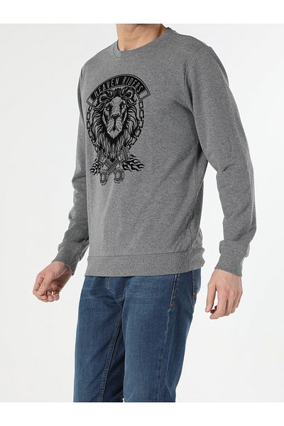 Colin's Regular Fit Men's Antra Melange Sweatshirt Cl1051124