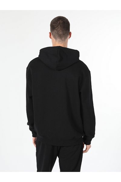 Colin's Black Regular Fit Hooded Men's Sweatshirt - Cl 1055786