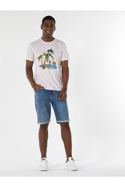 Colin's Tricou cu mânecă scurtă pentru bărbați, cu decolteu rotund, cu imprimeu, Cl 1058203