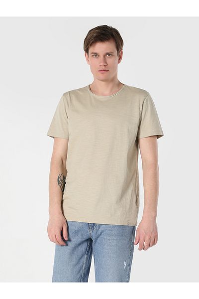 Colin's Ανδρικό κοντομάνικο μπλουζάκι Regular Fit Beige Cl 1058580