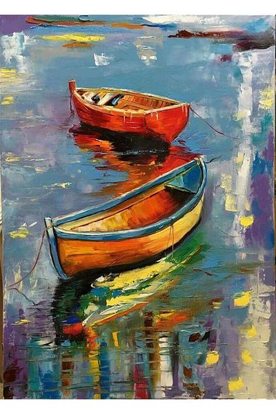 MARCEL SANAT Leonid Afremov Style Boat Diamond Mosaic Painting 40x55cm