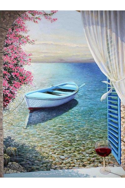 MARCEL SANAT Diamond Mosaic Painting on the Seashore 37x50cm