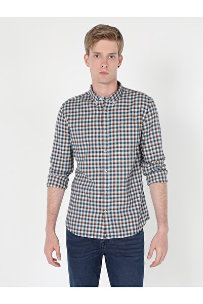 Colin's Сlim Fit картата многоцветна мъжка риза с дълъги ръкави Cl1060061