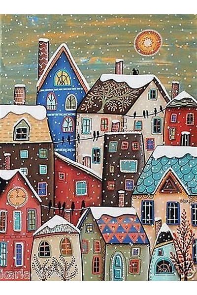 MARCEL SANAT Diamond Mosaic Painting When Snowing Colorful Binalara 40x55 cm