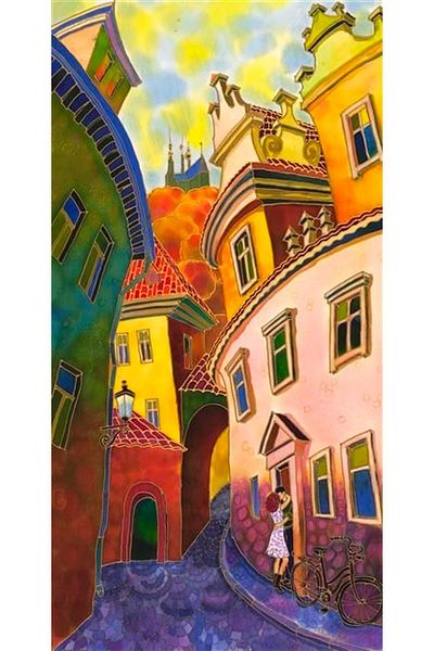 MARCEL SANAT Colorful Trapezoid Houses Diamond Mosaic Painting 33x66cm