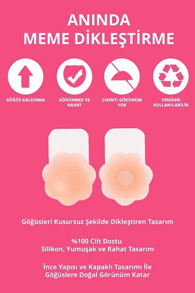 Cottonhill Corector de sâni din silicon cu model de flori - mamelon