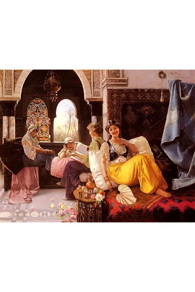 Marcel Kristal Tablo Yellow Shalwar Concubine Diamond Mosaic Painting 76x58 Cm