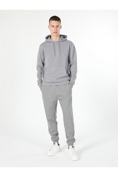 Colin's Gray Mid-Waist Slim-Fit Men's Sweatpants