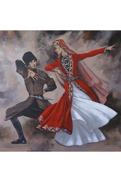 Marcel Kristal Tablo Caucasian Dance Marcel Art Diamond Mosaic Painting 66x66cm