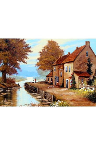 MARCEL SANAT Autumn Diamond Mosaic Painting in the Farmhouse 61x43cm