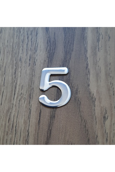 Hırdavat 4.2 cm Metal Krom Kendinden Yapışkanlı Kapı Numarası No5