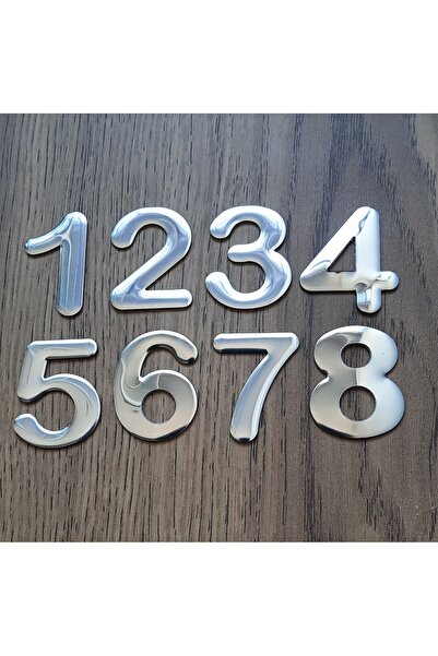 Genel Markalar 4.2 Cm Metal Krom Yapışkanlı 1,2,3,4,5,6,7,8