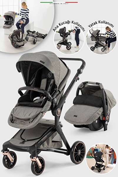 Elele Allroad 3 Travel Sistem Bebek Arabası Rose Gri