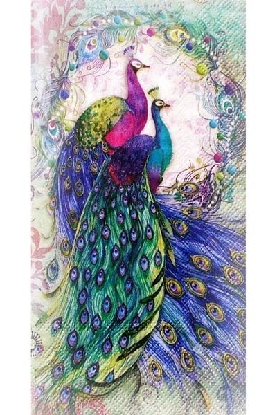 MARCEL SANAT Magnificent Peacocks Diamond Mosaic Painting 45x85 Cm