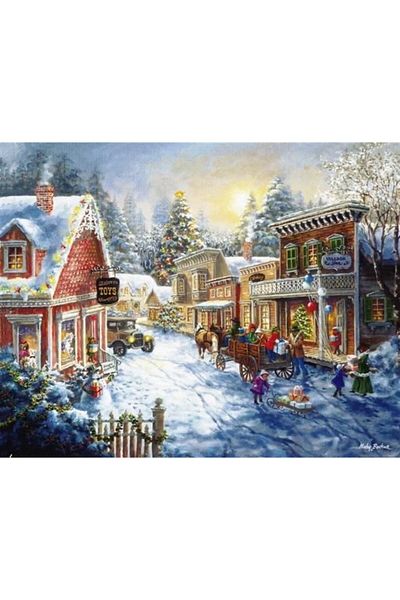MARCEL SANAT Snow Christmas Streets Diamond Mosaic Painting 70x55 Cm
