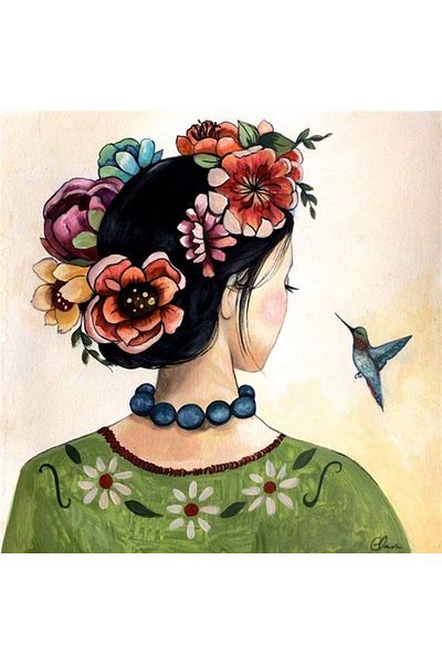 MARCEL SANAT Flowers in Hair Diamond Mosaic Painting 51x51 cm